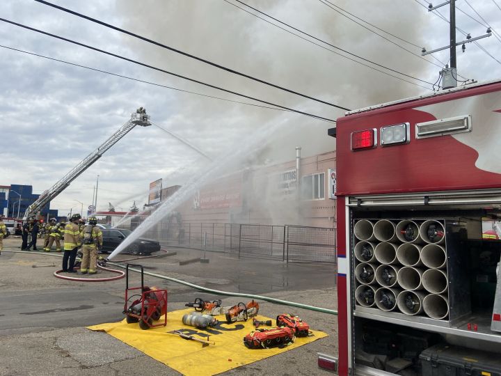 A spokesperson for Edmonton Fire Rescue Services said firefighters were deployed to the blaze in the area of 101 Street and 108A Avenue at 12:36 pm. on Wednesday.