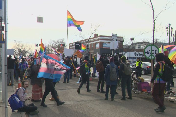 Duelling protests over gender identity and sexual orientation education in Edmonton