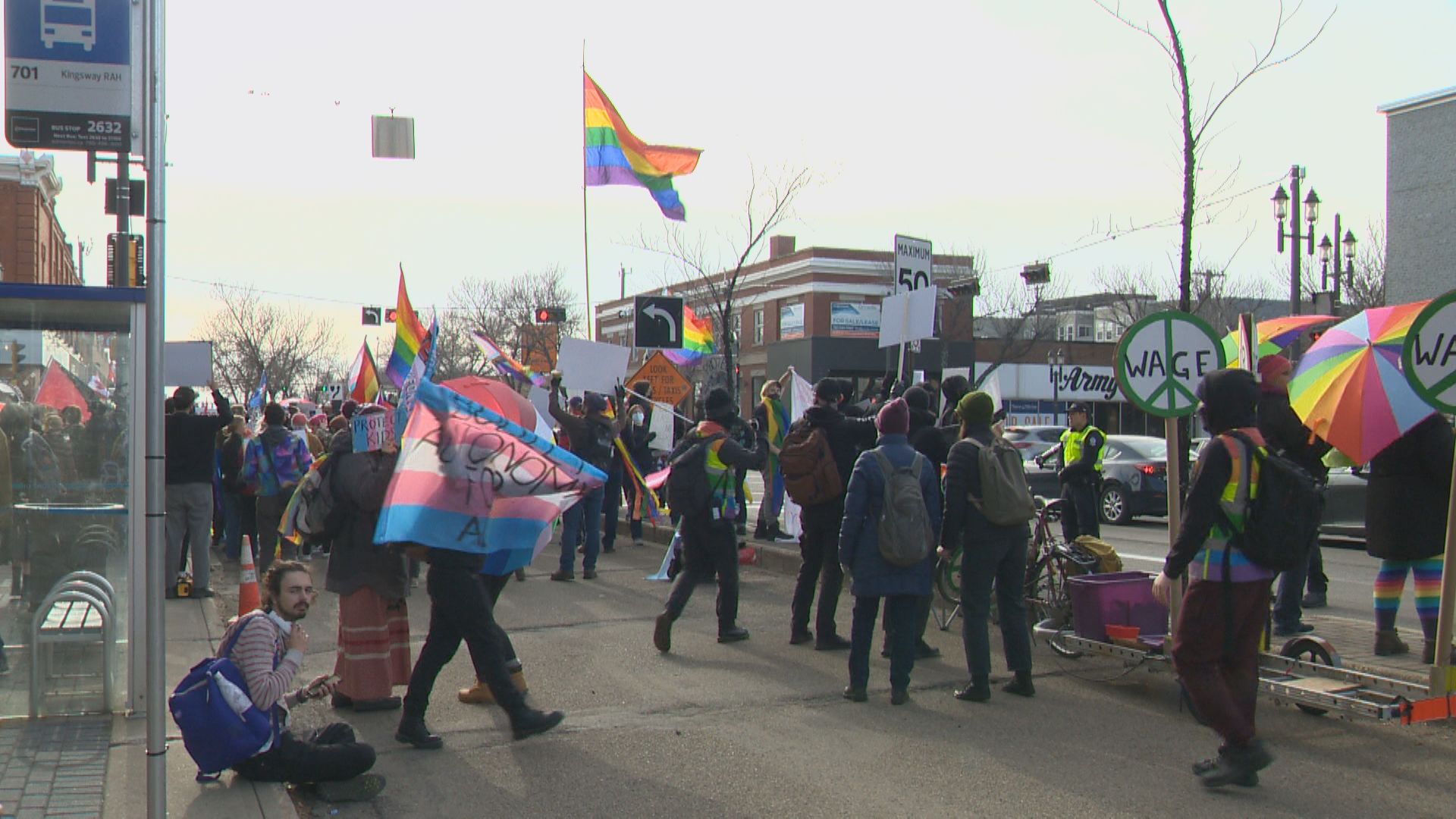 Duelling protests over gender identity and sexual orientation education in Edmonton