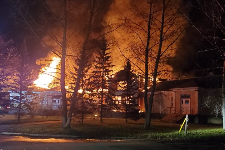 Saturday blaze burns historic school in Pine Falls, Man.