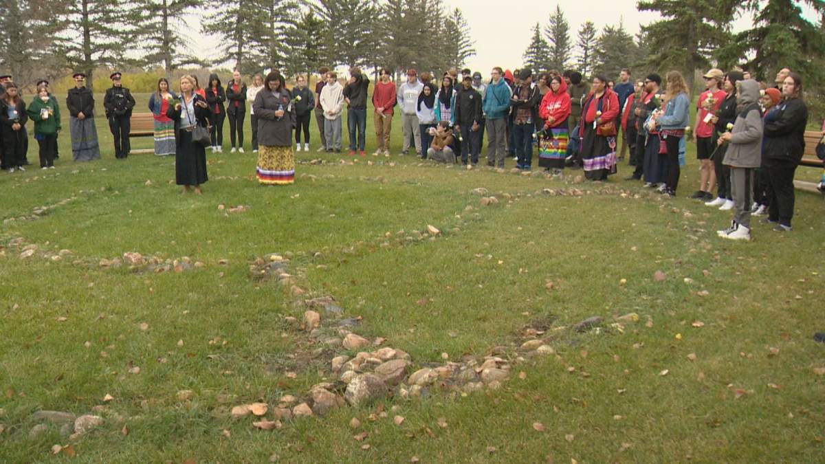 Students at Greenall High School joined the ceremony.