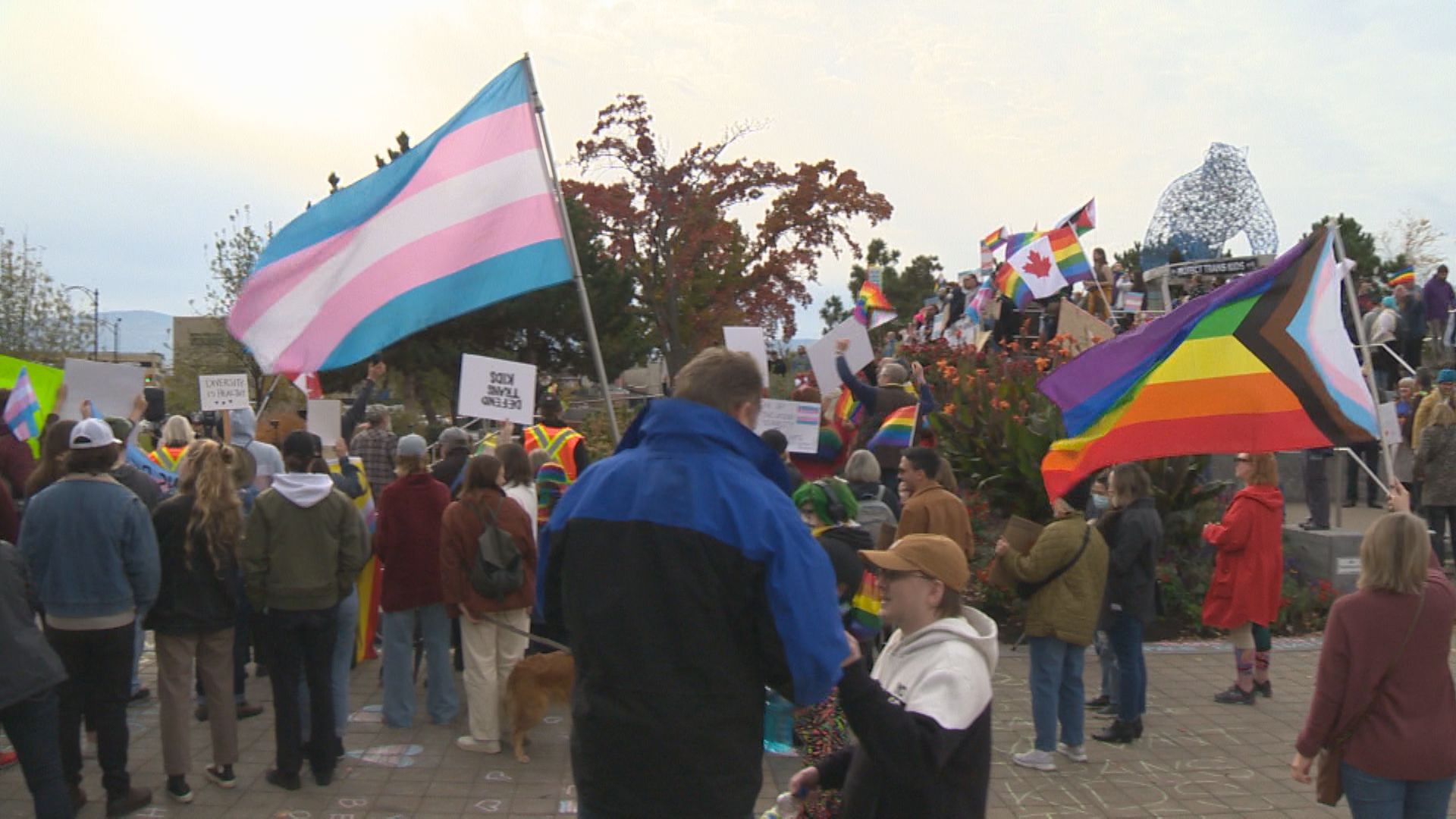 Protests over sexual orientation and gender identity school program clash in Kelowna