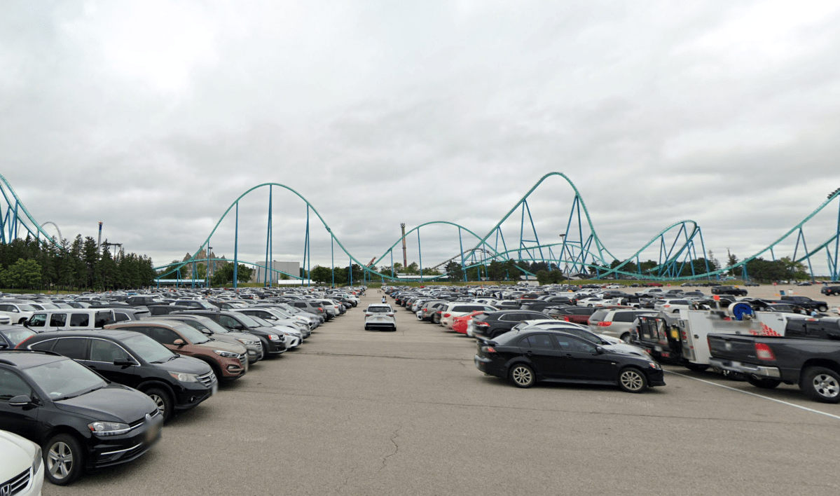 The parking lot of Canada's Wonderland in Vaughan, Ont.