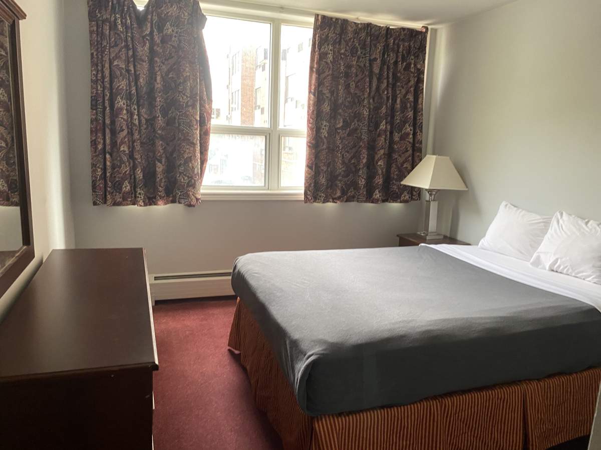 The bedroom of one of the two bedroom units.