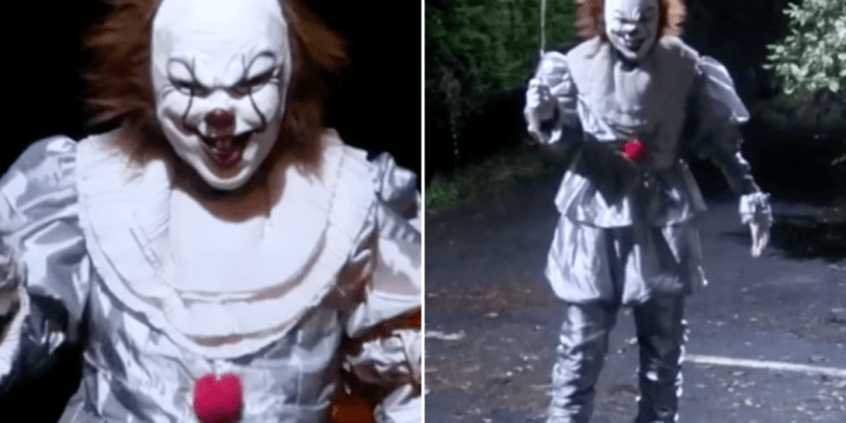 Creepy clown stalking Scottish village dares police to catch him in video
