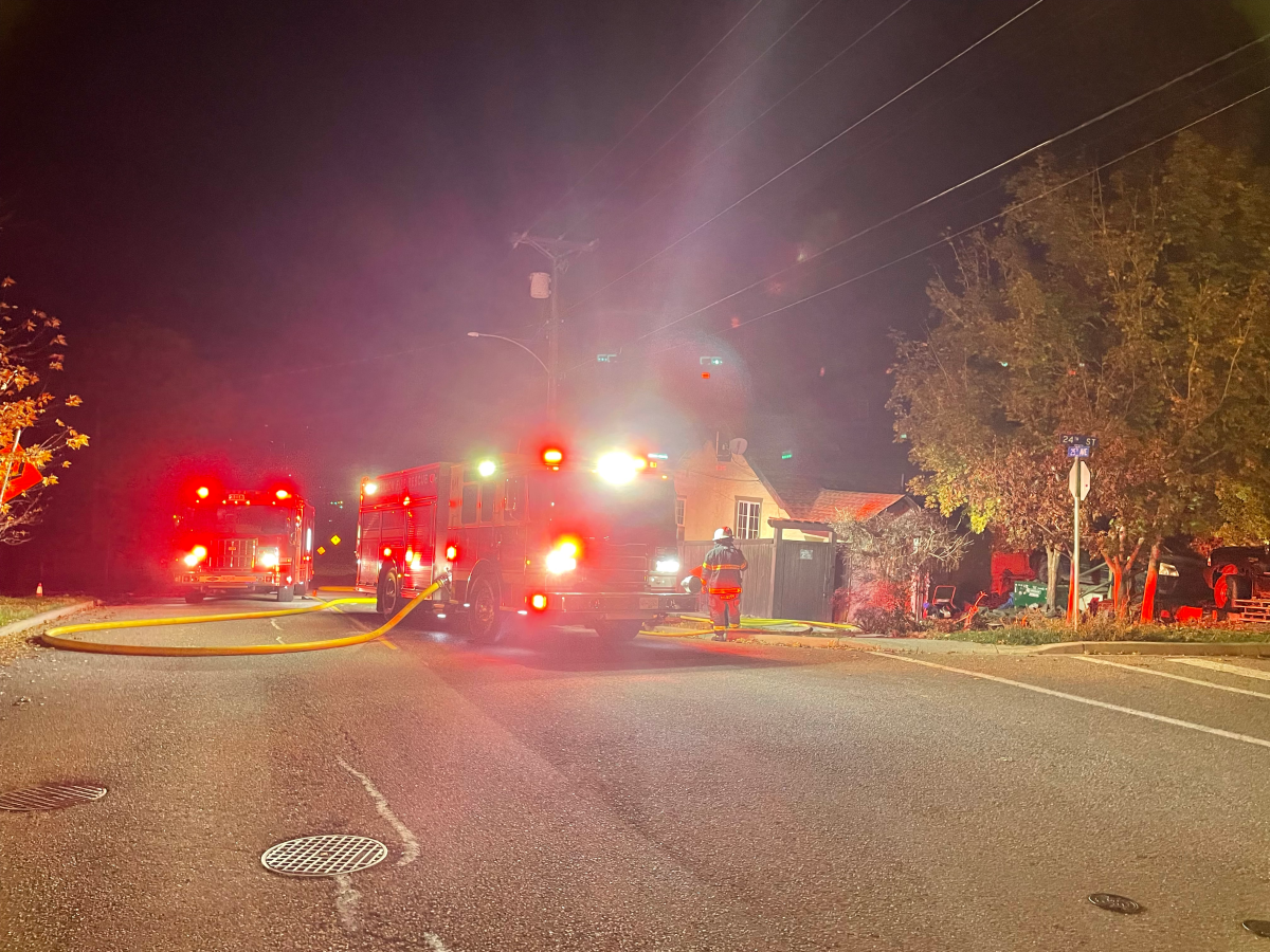 Vernon Fire Rescue Services says the fire happened Thursday around 1 a.m., along the 2400 block of 25th Avenue.