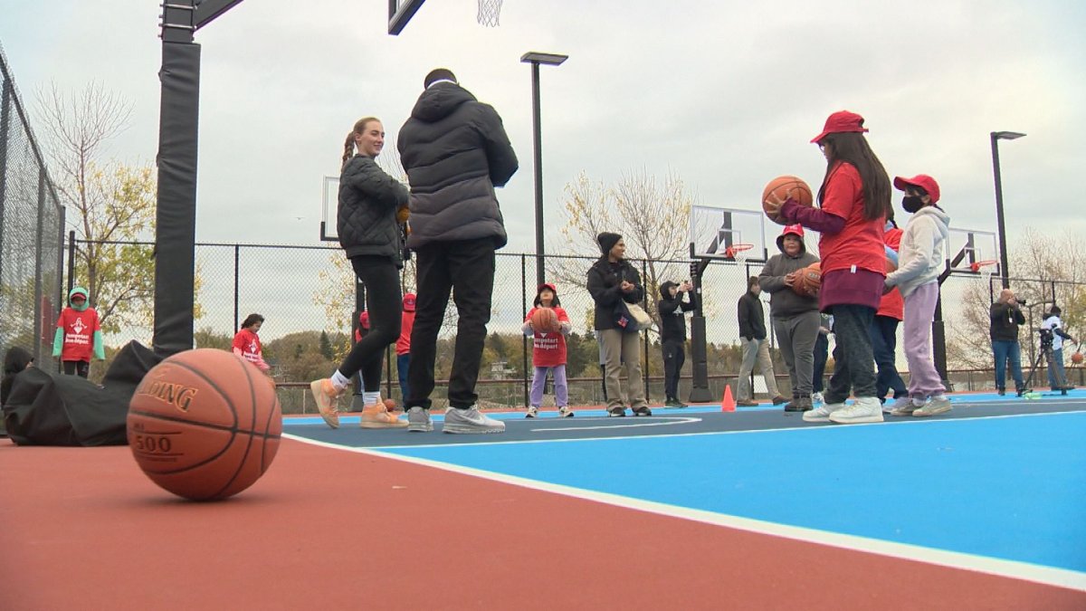 The new pawâtêtân basketball court in Saskatoon located near River Landing hopes to bring people of all backgrounds together.