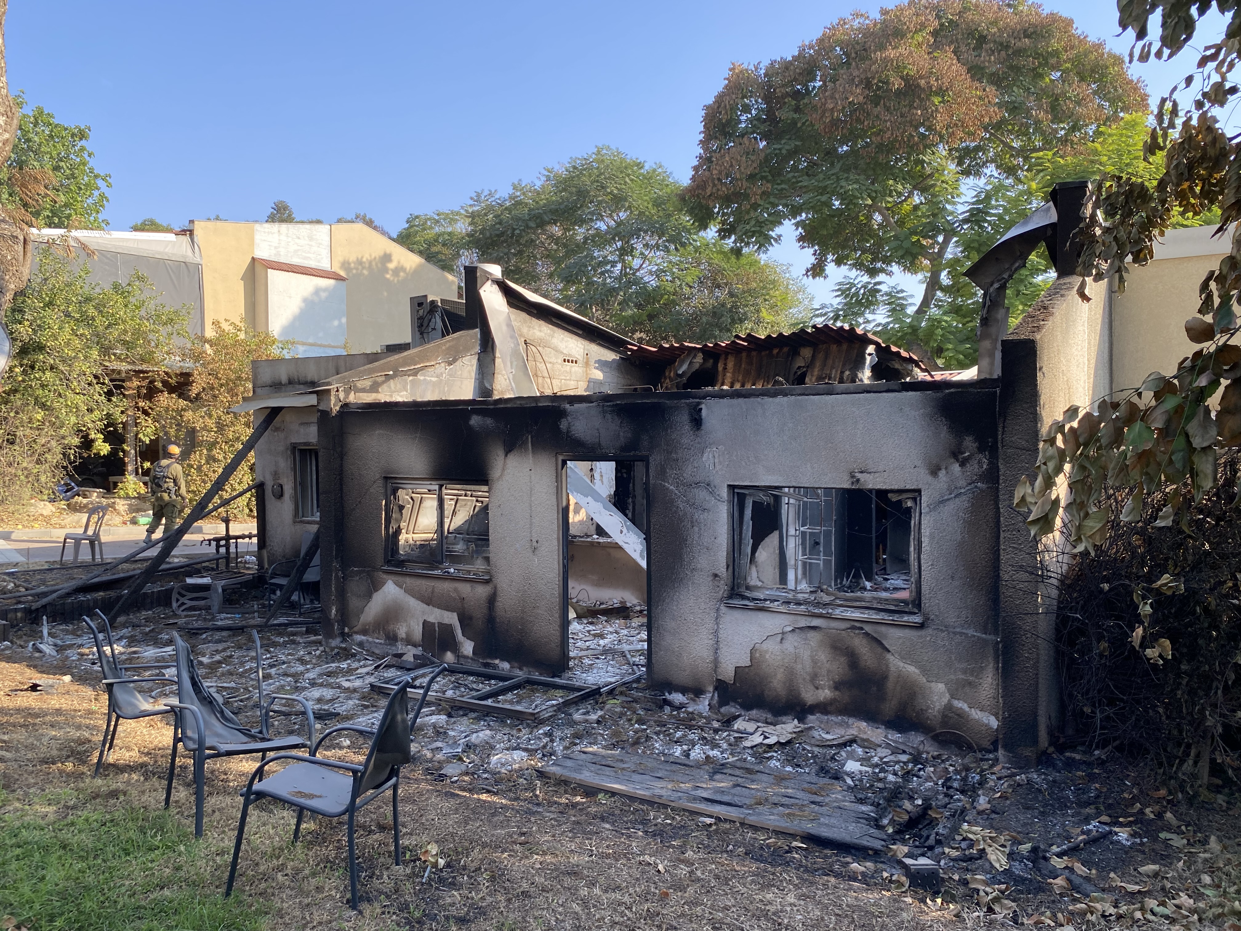 House where Israeli Col. Golan Vach said he found a woman shot and a decapitated baby.