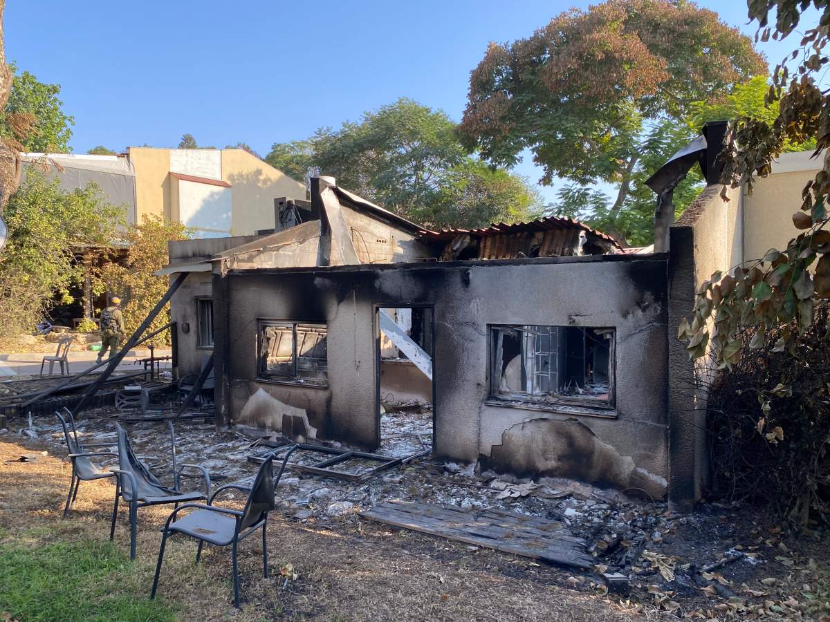 House where Israeli Col. Golan Vach said he found a woman shot and a decapitated baby.