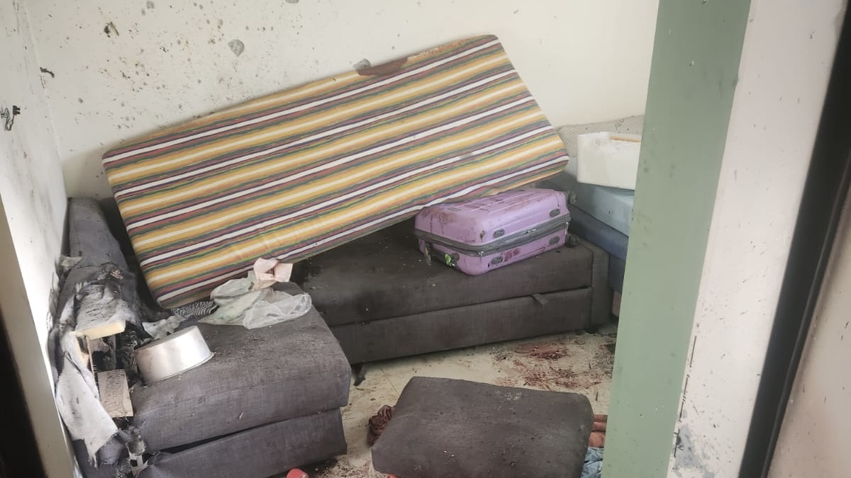 Safe room where Be’eri resident Abida Bachar hid with his family during the Oct. 7. Hamas attack.