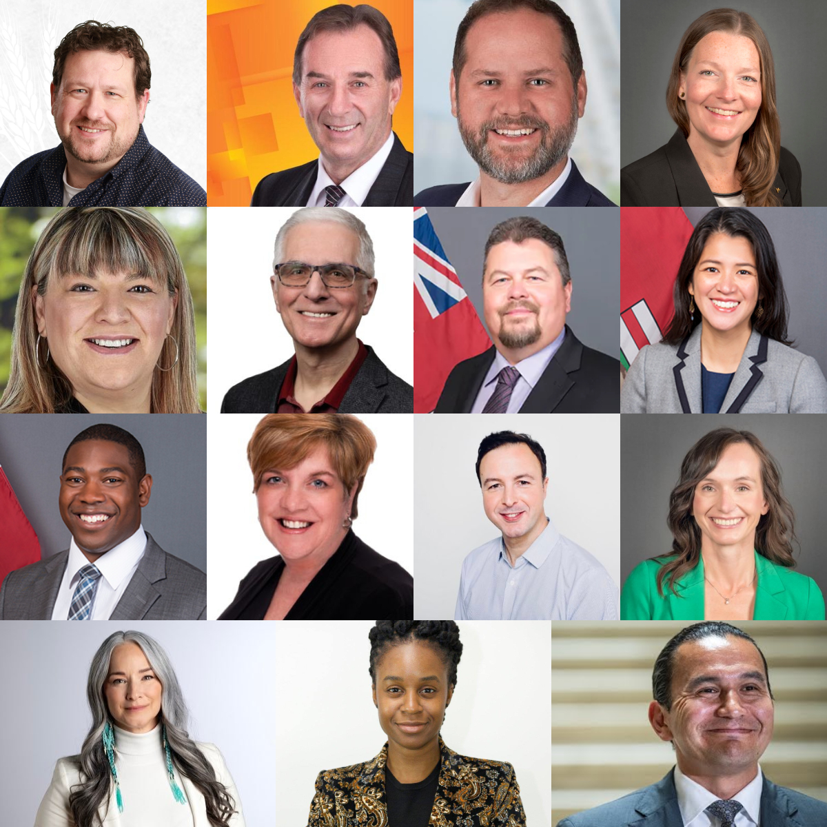 Manitoba’s new cabinet: Simard, Kostyshyn, Wiebe, Schmidt, Smith, Altomare, Bushie, Marcelino, Moses, Naylor, Sala, Cable, Fontaine, Asagwara, and premier Kinew.