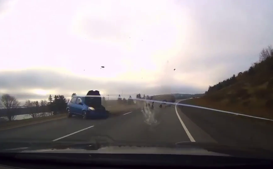 N.S. woman happy to be alive after ‘terrifying’ crash sends Jeep flying on highway