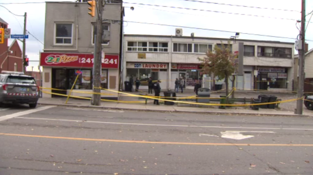 Police tape at the scene of the shooting on Friday.