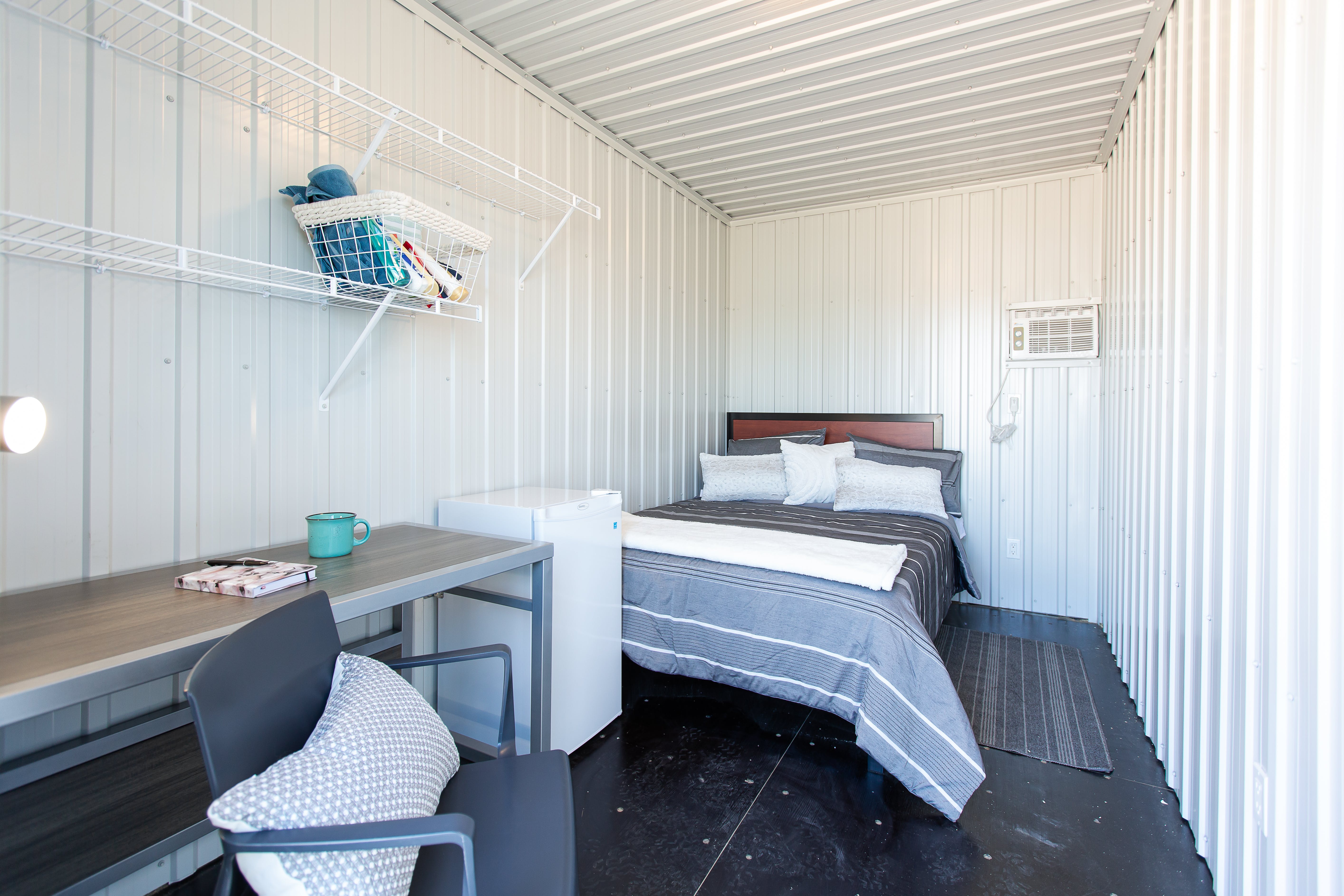 Interior view of a 8 by 13 foot cabin on Erbs Road in Waterloo, Ont.