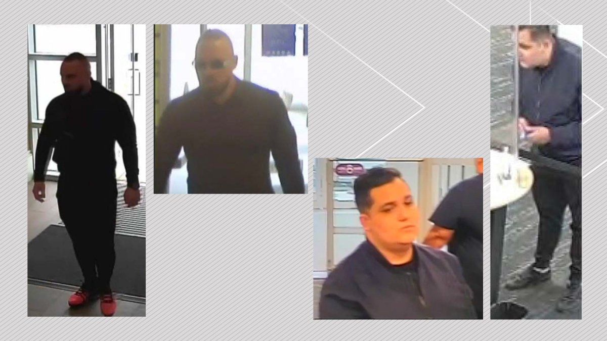 CCTV images of a pair of people Calgary police believe deposited fraudulent cheques in Calgary RBC branches on June 1 and June 2, 2023.