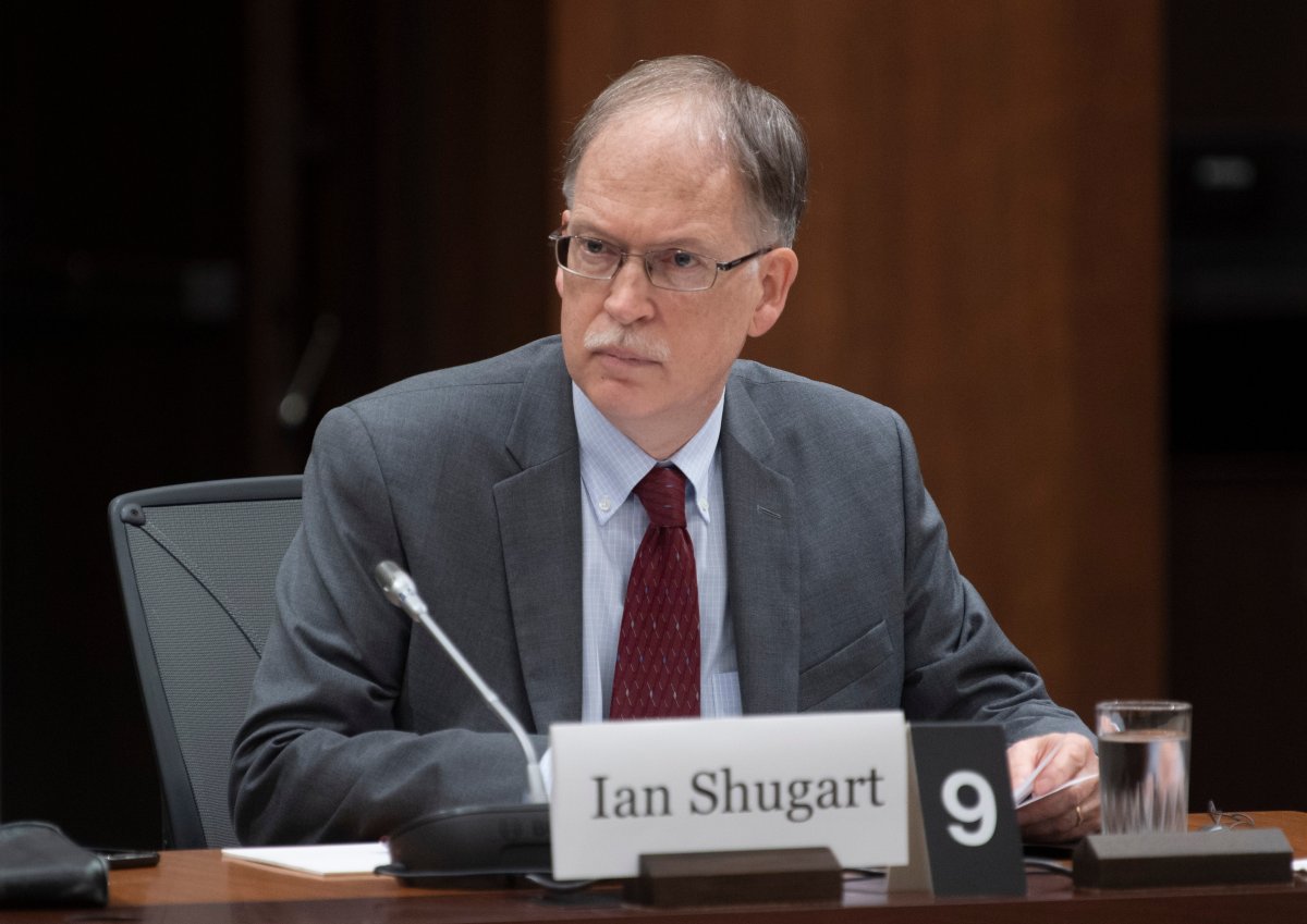 Sen. Ian Shugart is seen during a committee appearance while he was Clerk of the Privy Council.