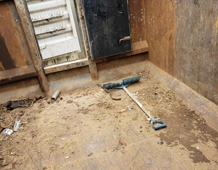 A small pool of blood was found next to this shovel, according to the Saint John Police.