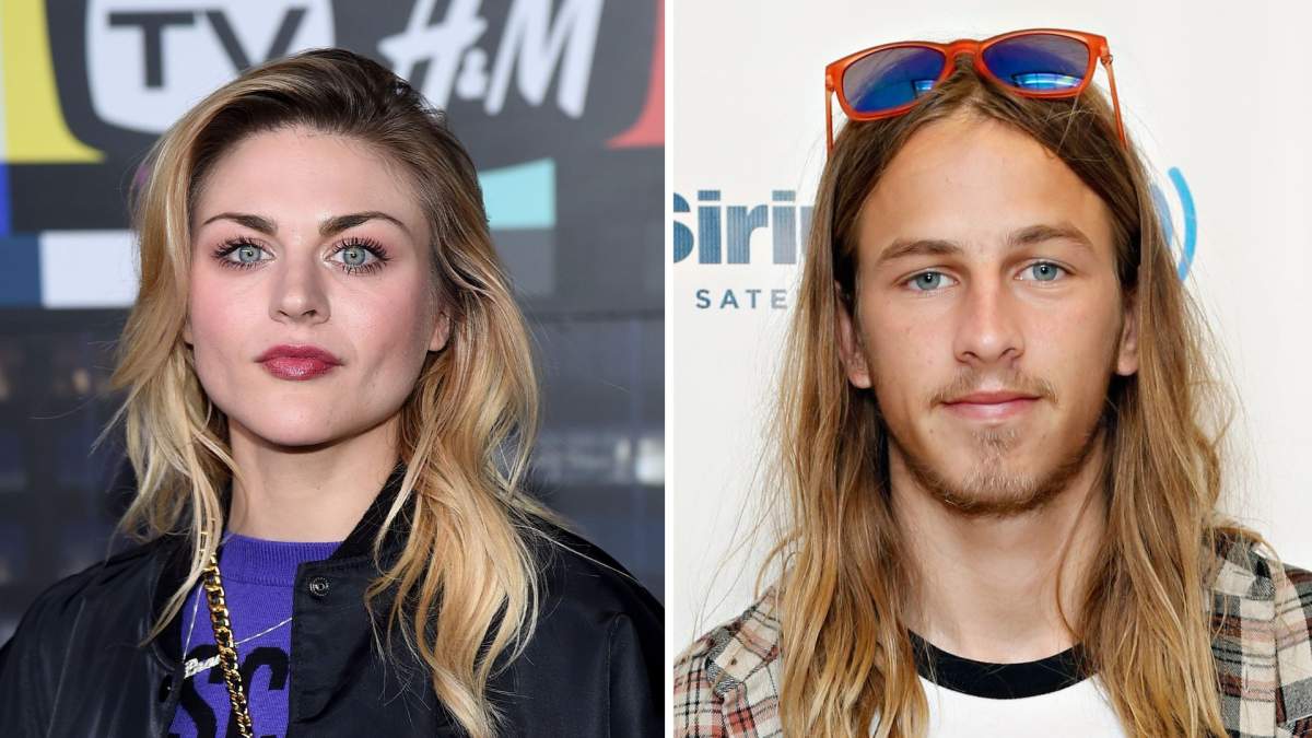A split image. On the left is Frances Bean Cobain. On the right is Riley Hawk.