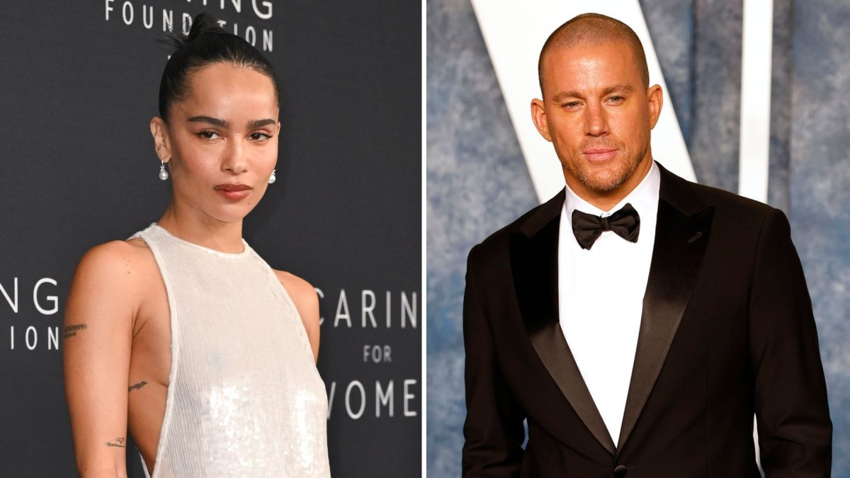 A split image. On the left is Zoë Kravitz. On the right is Channing Tatum.