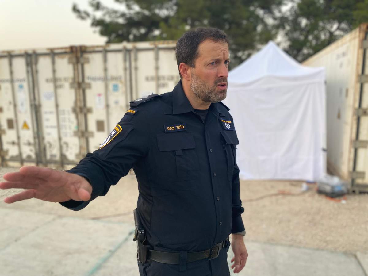Chief Supt. Gilad Behat of the Israel Police, at the forensic centre in Ramla, Israel, Oct. 24, 2023.