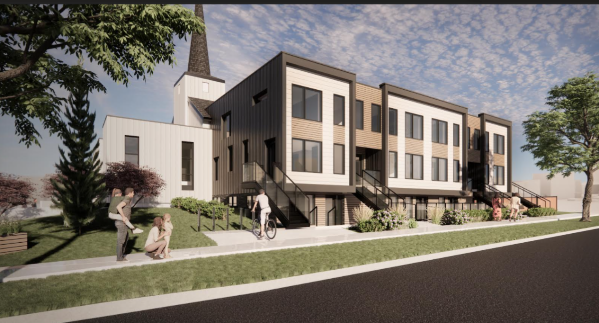 An artists’ rending of Right At Home Housing’s Legacy project in King Edward Park in Edmonton.