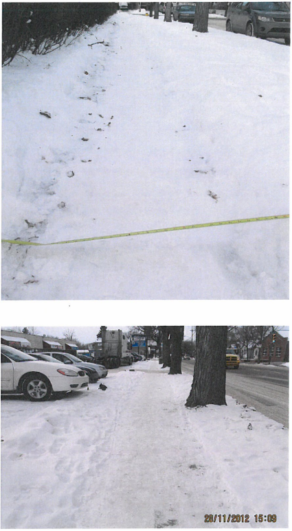 Examples of non-compliant sidewalks in Saskatoon.