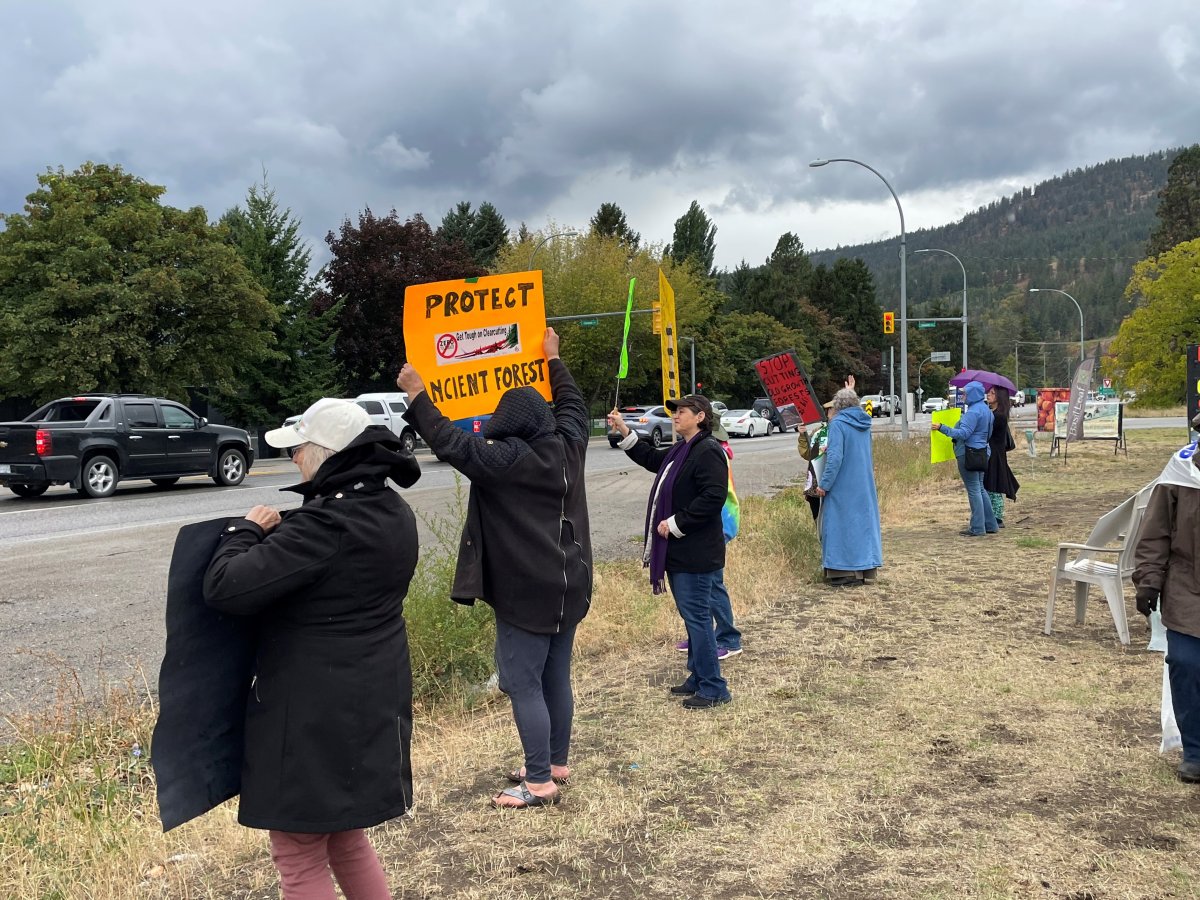 The Peachland Watershed group rallied about issues affecting local forests this week. 