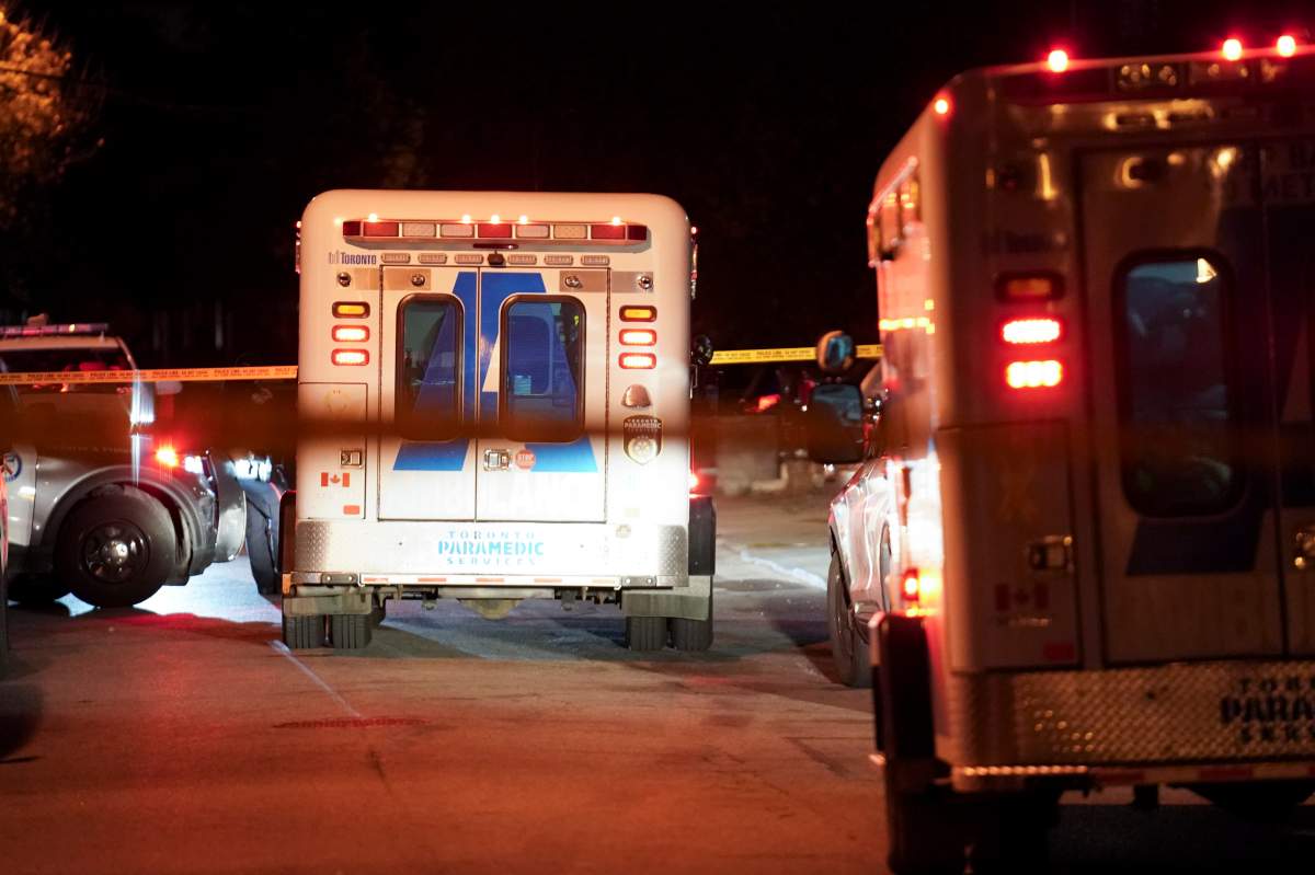 Emergency crews on scene near Davenport Road and Uxbridge Avenue on Oct. 15, 2023.