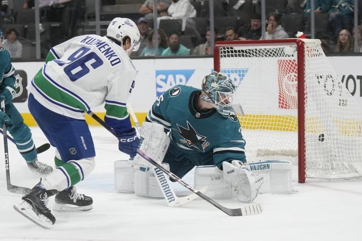 Hughes has five-point night in leading Vancouver Canucks to 10-1 blowout win over Sharks