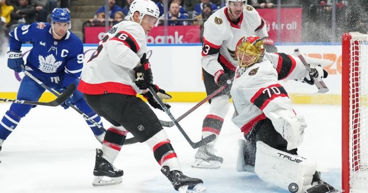 Sens score three times in the third to down Leafs