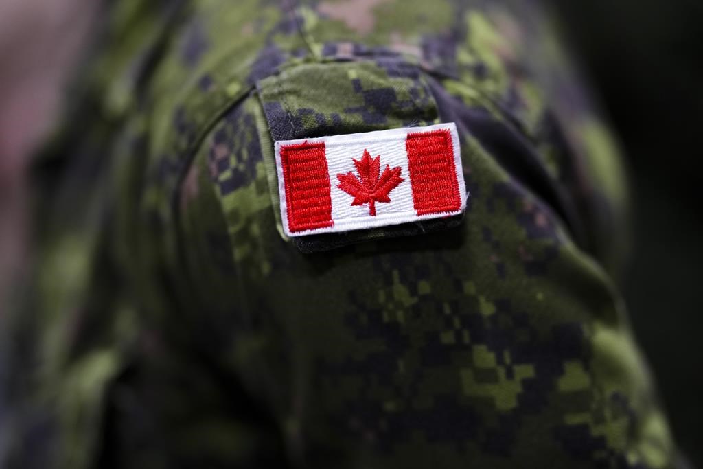 The province says it wants to hear from veterans, military families, employers, and those who work to support the military community about the barriers faced when looking for work. A Canadian soldier takes part in an announcement at Garrison Petawawa in Petawawa, Ont., Thursday, Oct. 19, 2023. 