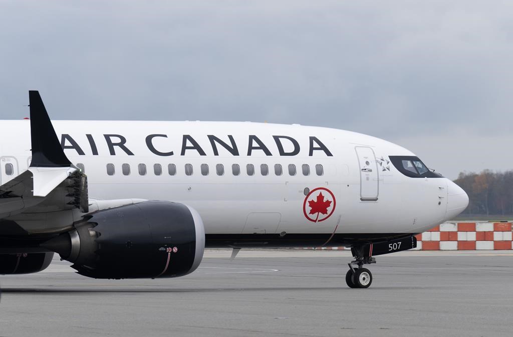 Air Canada says it bears no responsibility for the daring theft of a cargo container loaded with gold bars and cash from its facilities earlier this year. An Air Canada jet taxis at the airport in Vancouver, B.C., Wednesday, Nov. 15, 2023. 