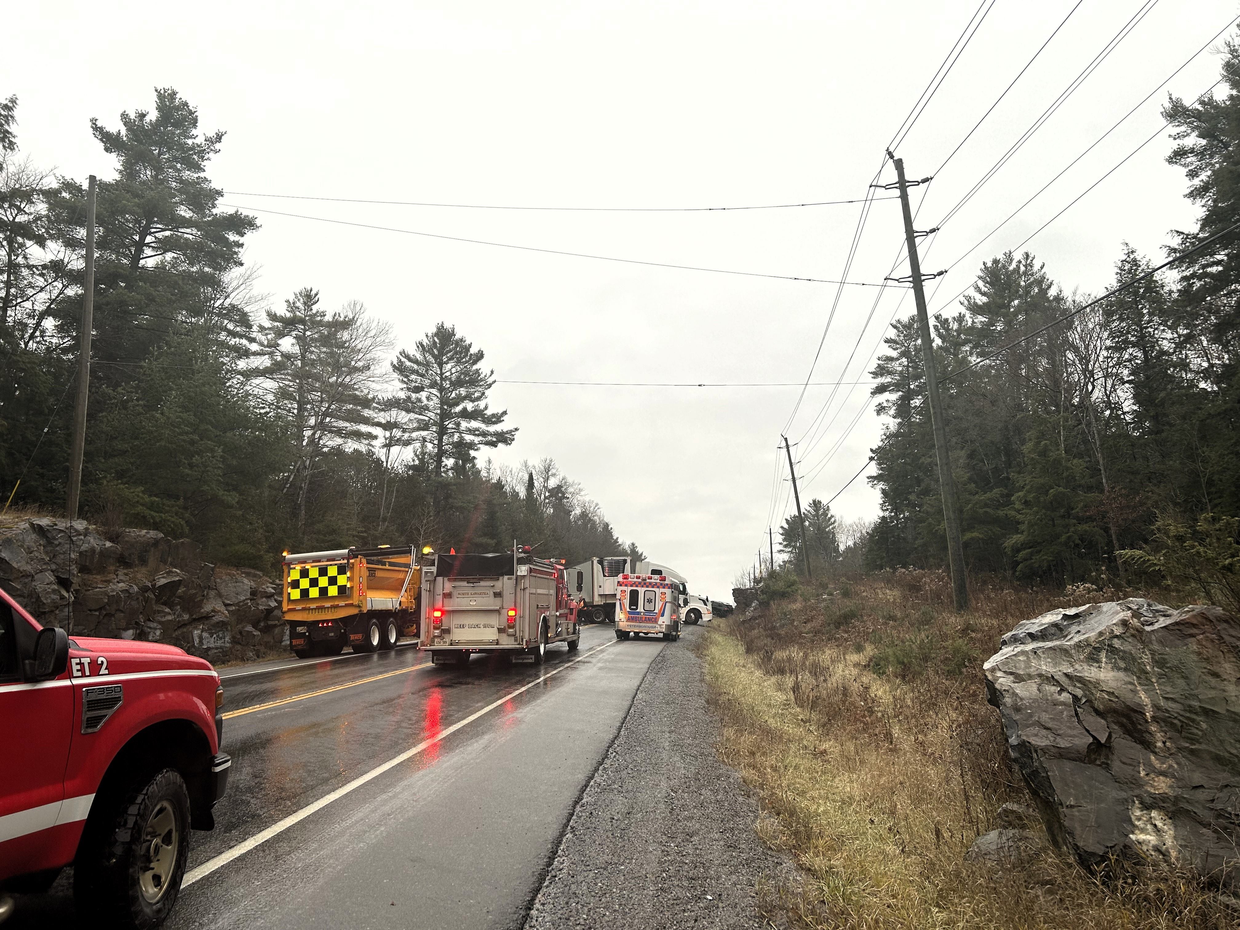 Peterborough County OPP warn of icy roads crash closes Highway 28