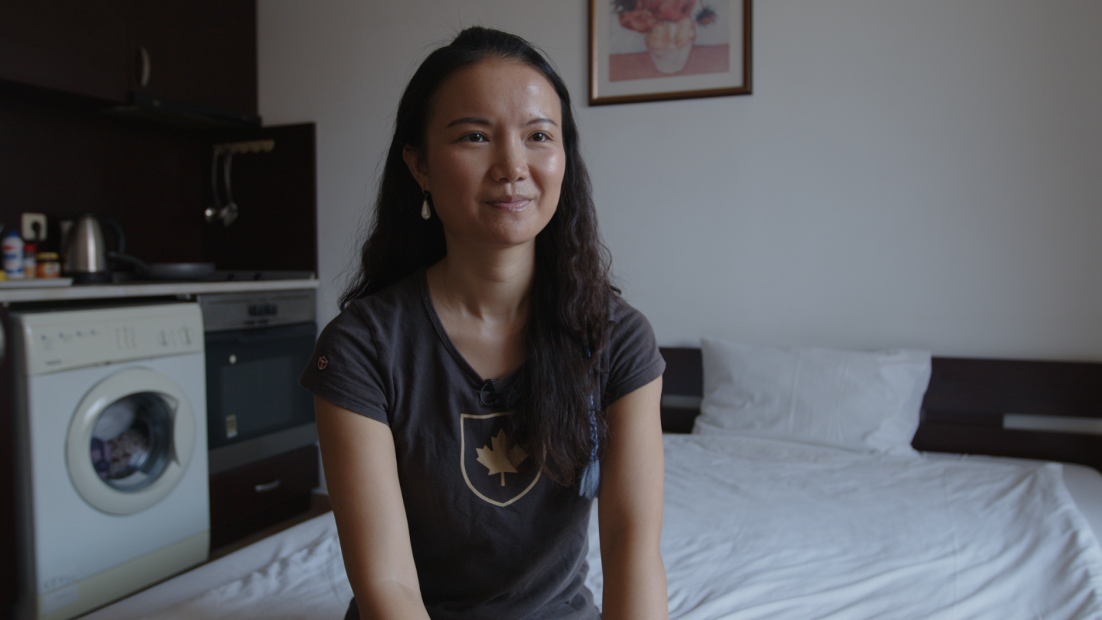 Ariel Fu in her studio apartment at Four Leaf Clover co-living.