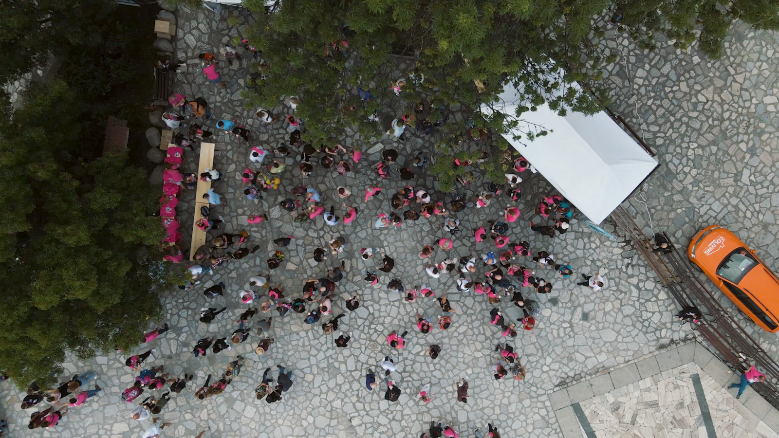 Crowd at Bansko Nomad Fest 2023. the week-long festival held in June drew a crowd of 700 nomads.
