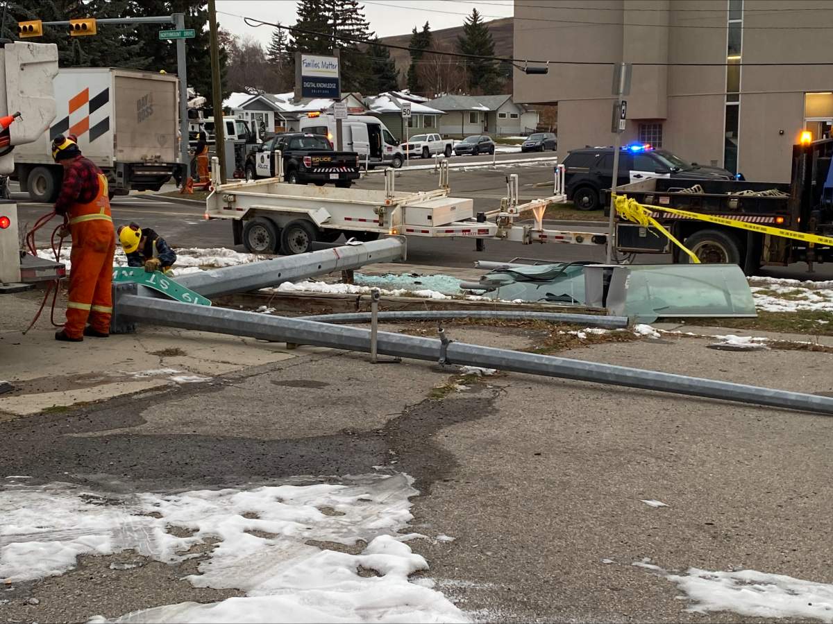 A Calgary Transit bus collided with a pole Thursday mornin.