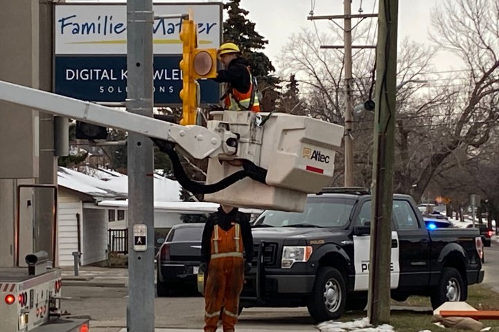 Calgary Transit bus collides with pole on Northmount Drive