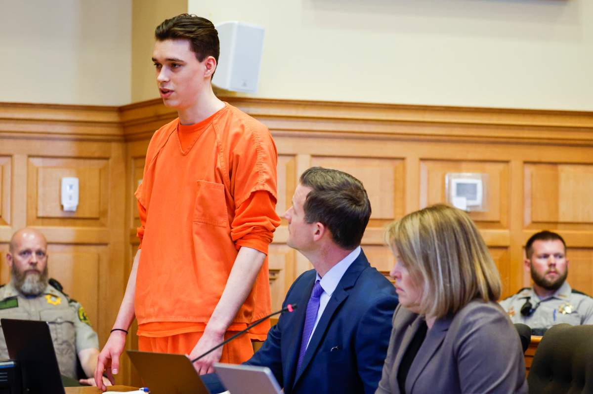 Willard Miller makes a statement during his sentence hearing at the Jefferson County Courthouse in Fairfield, Iowa, on Thursday, July 6, 2023.