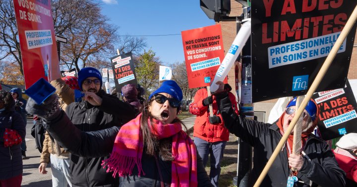 Стачка в Квебек: 80 000 медицински сестри се присъединиха към протестна колона в друга провинциална демонстрация