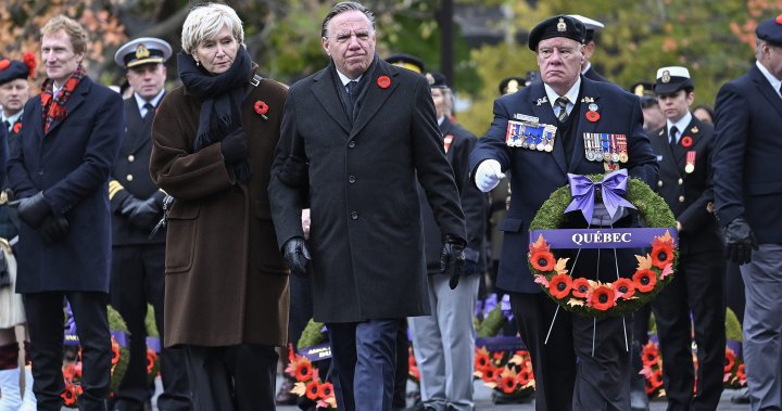 Scenes from Remembrance Day: Legault, Plante honour veterans at Montreal ceremony