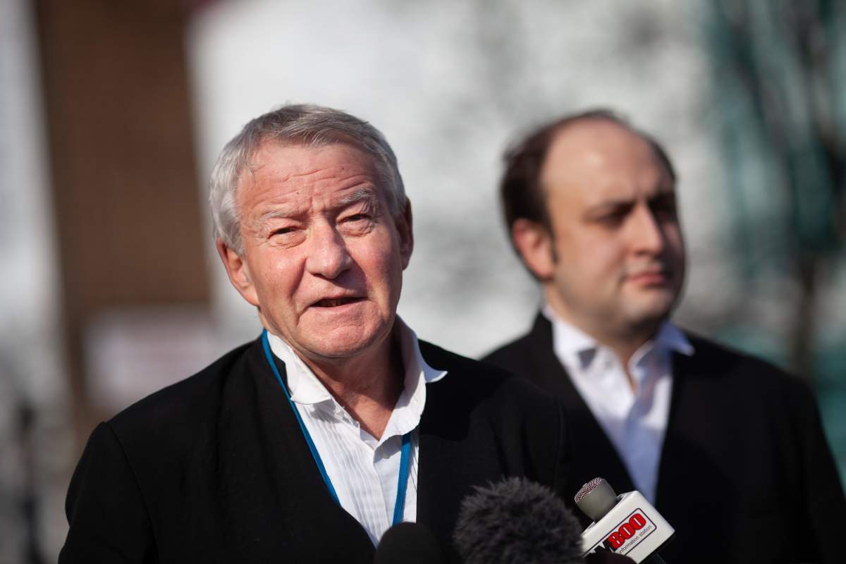 Two lawyers seen outside of court on Nov. 16, 2023.