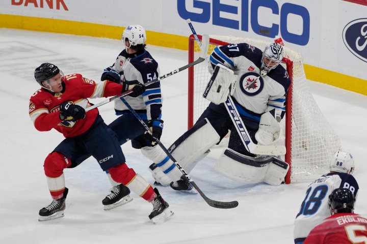 Hellebuyck’s first shutout of season powers Winnipeg Jets to 3-0 win over Panthers in Bowness’ return
