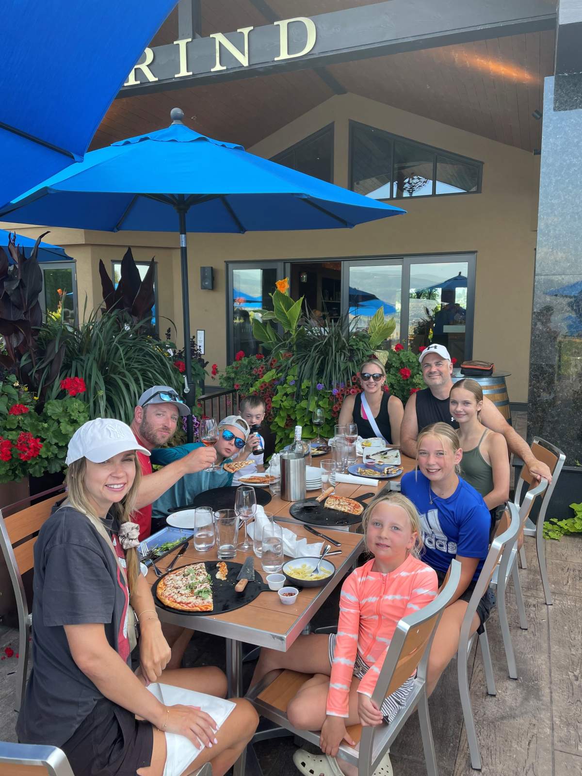 The two Calgary families visited Kelowna at the end of July.
