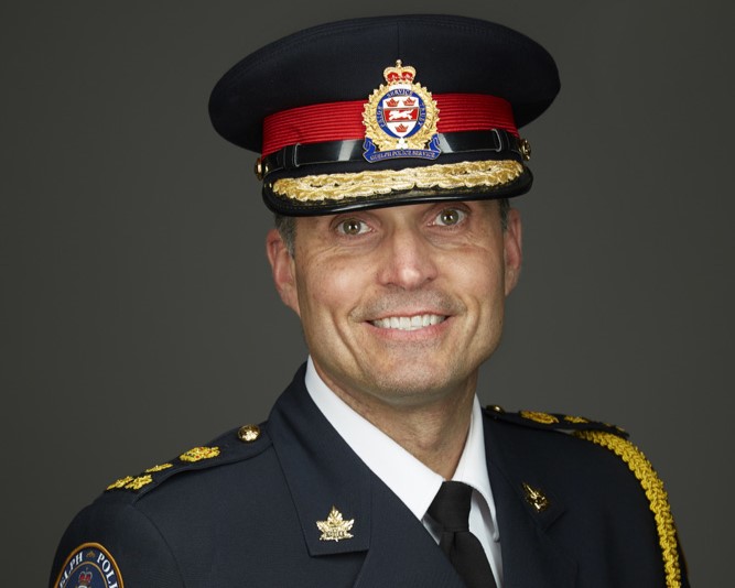 Guelph police chief Gord Cobey in file photo. The police services board has passed the service's multi-year capital and operating budgets and forwarded its recommendations to council.