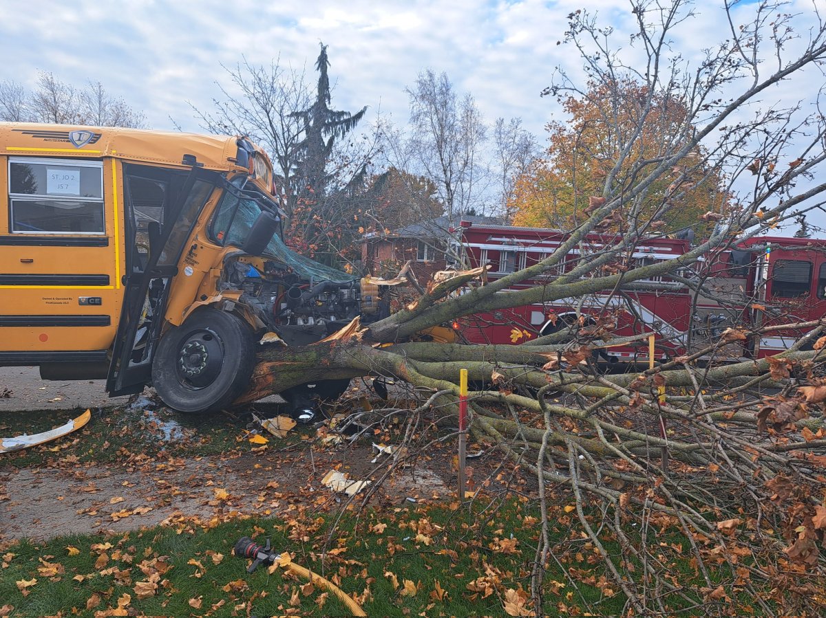 Two separate school bus crashes in two southwestern Ontario towns Thursday morning have left one dead and one charged with careless driving.