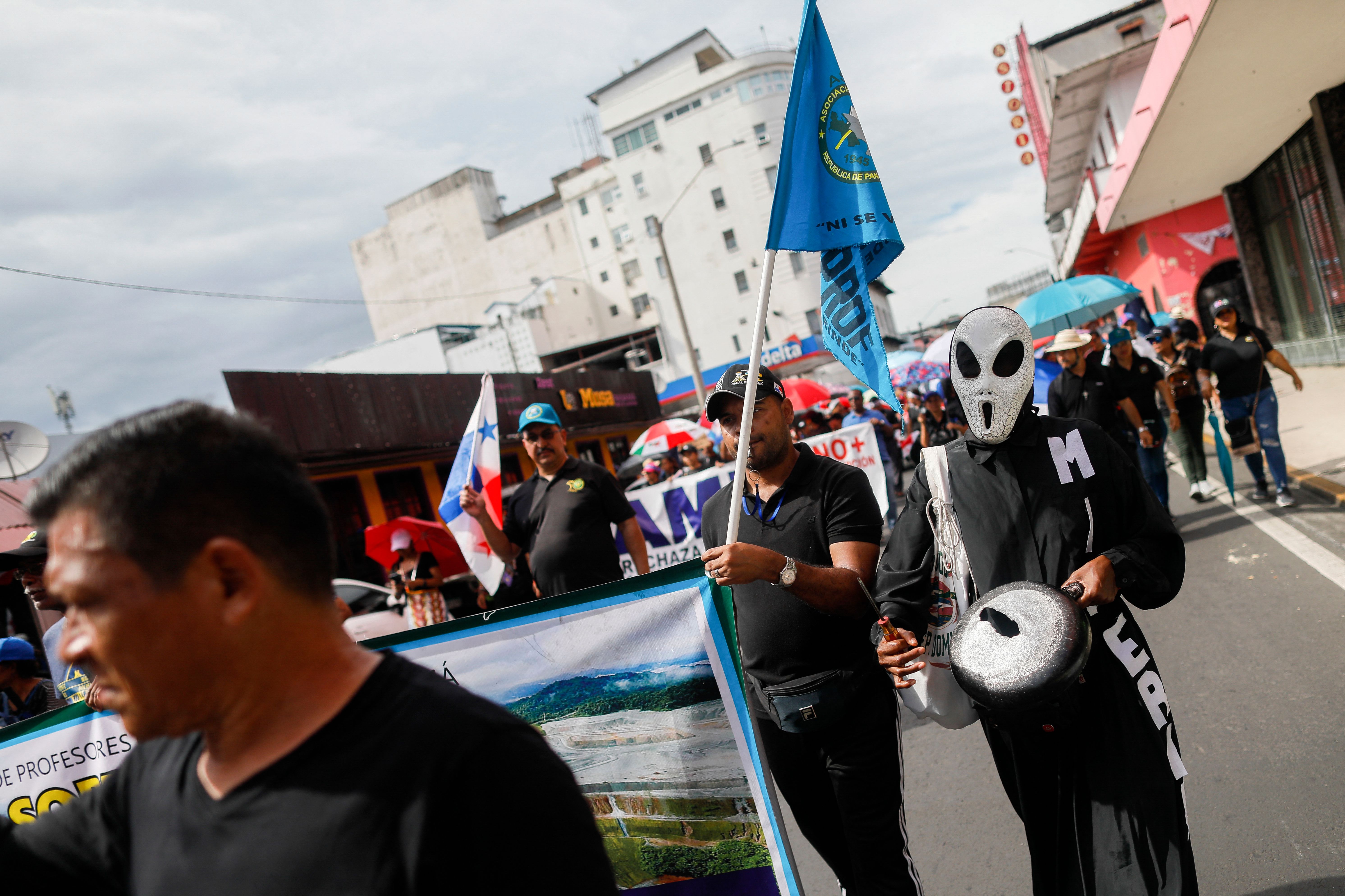 Canadian mining firm cuts ore processing at Panama mine as protests block port