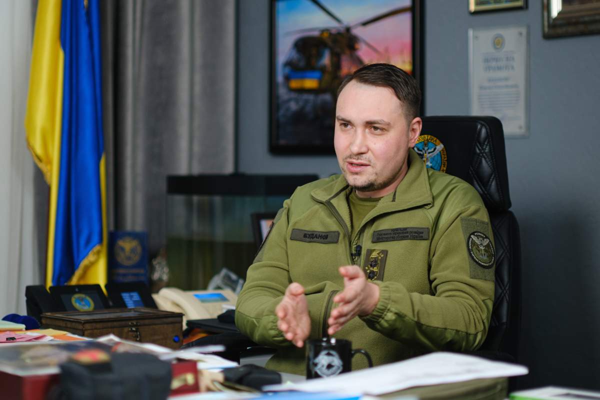 Chief of the Defence Intelligence of Ukraine Kyrylo Budanov gives an interview on April 19, 2023 in Kyiv, Ukraine.