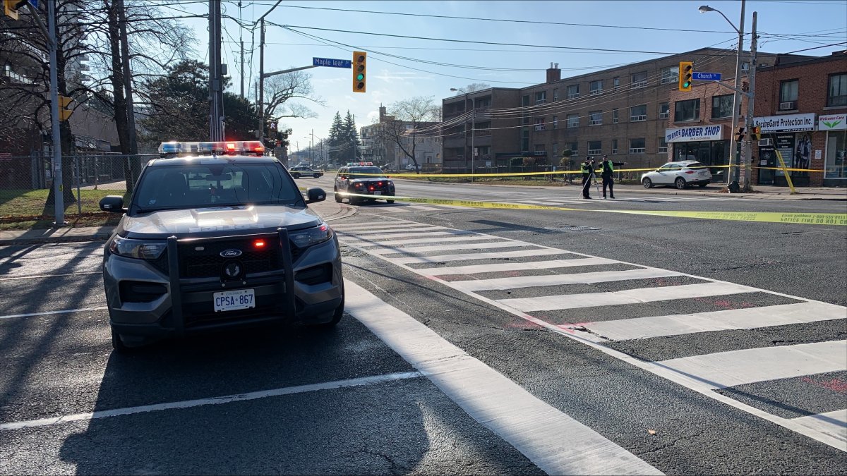A pedestrian was struck by a vehicle in Toronto around Jane Street on Nov. 30, 2023.