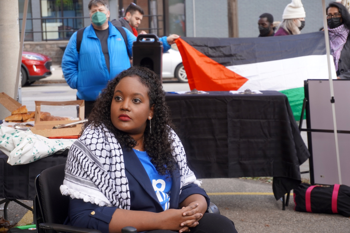 Sarah Jama at her office reopening.