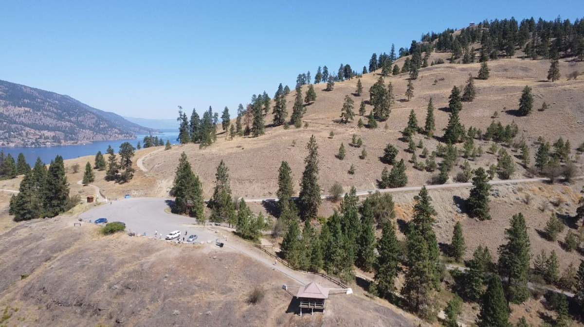 An aerial view from Knox Mountain Park in Kelowna, B.C.